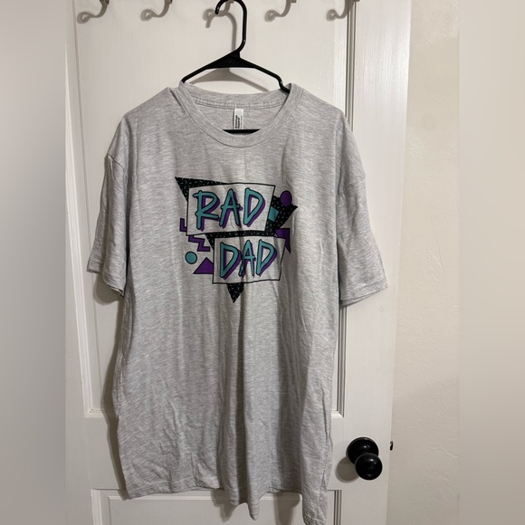 Curbside Apparel Rad Dad 90's Theme Geometric Screen print Graphic Tee - Picture 5 of 7